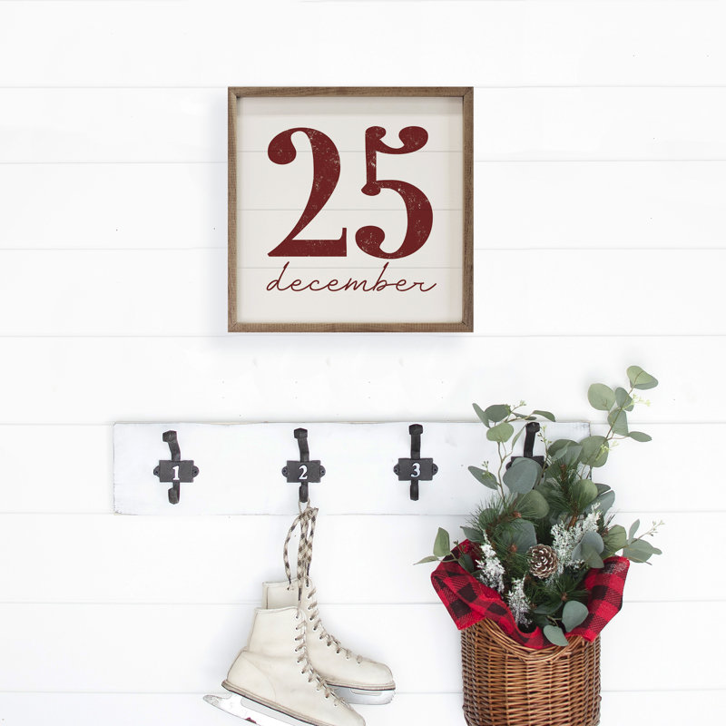 25 décembre - blanc, H 12 po x l 12 po