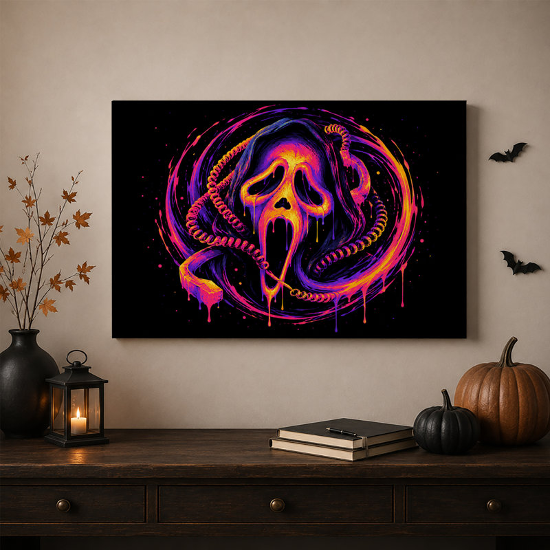 Toile néon rose et orange, H 20 po x l 30 po