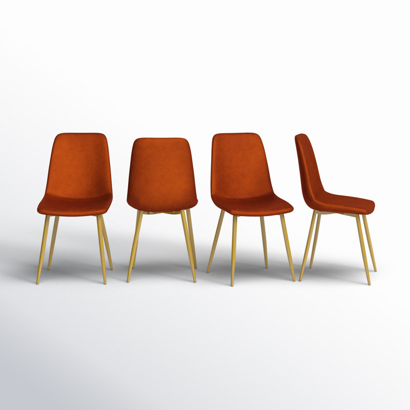 Chaise d'appoint en velours Heffron, Terra doré