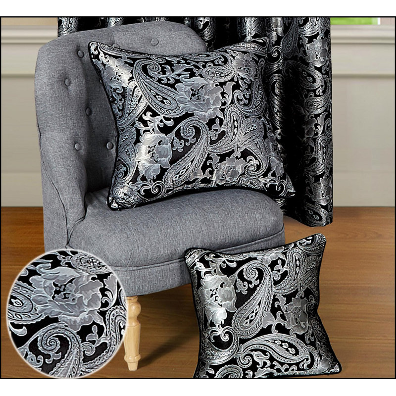 Cleo Cushion Cover – 45x45cm & 56x56cm Decorative Pillow Case with Zipper – Available in Black, Silver, White, Black