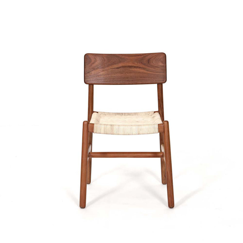 Chaise d'appoint en bois massif Pirwi, Crème