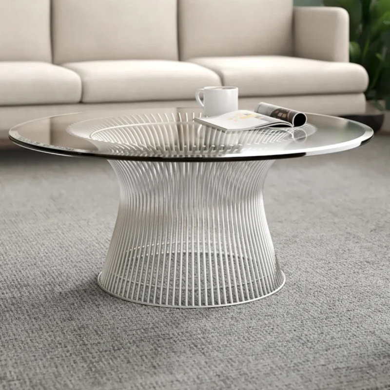Table basse Oliver en verre trempé, Doré