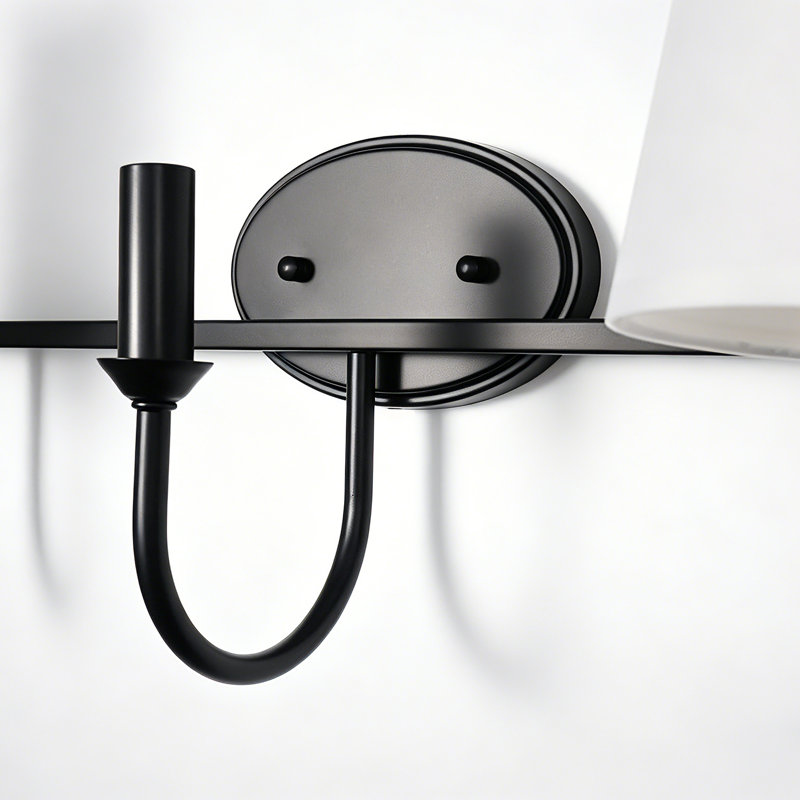 Éclairage pour meuble-lavabo traditionnel 3 lumières avec abat-jour empire en tissu