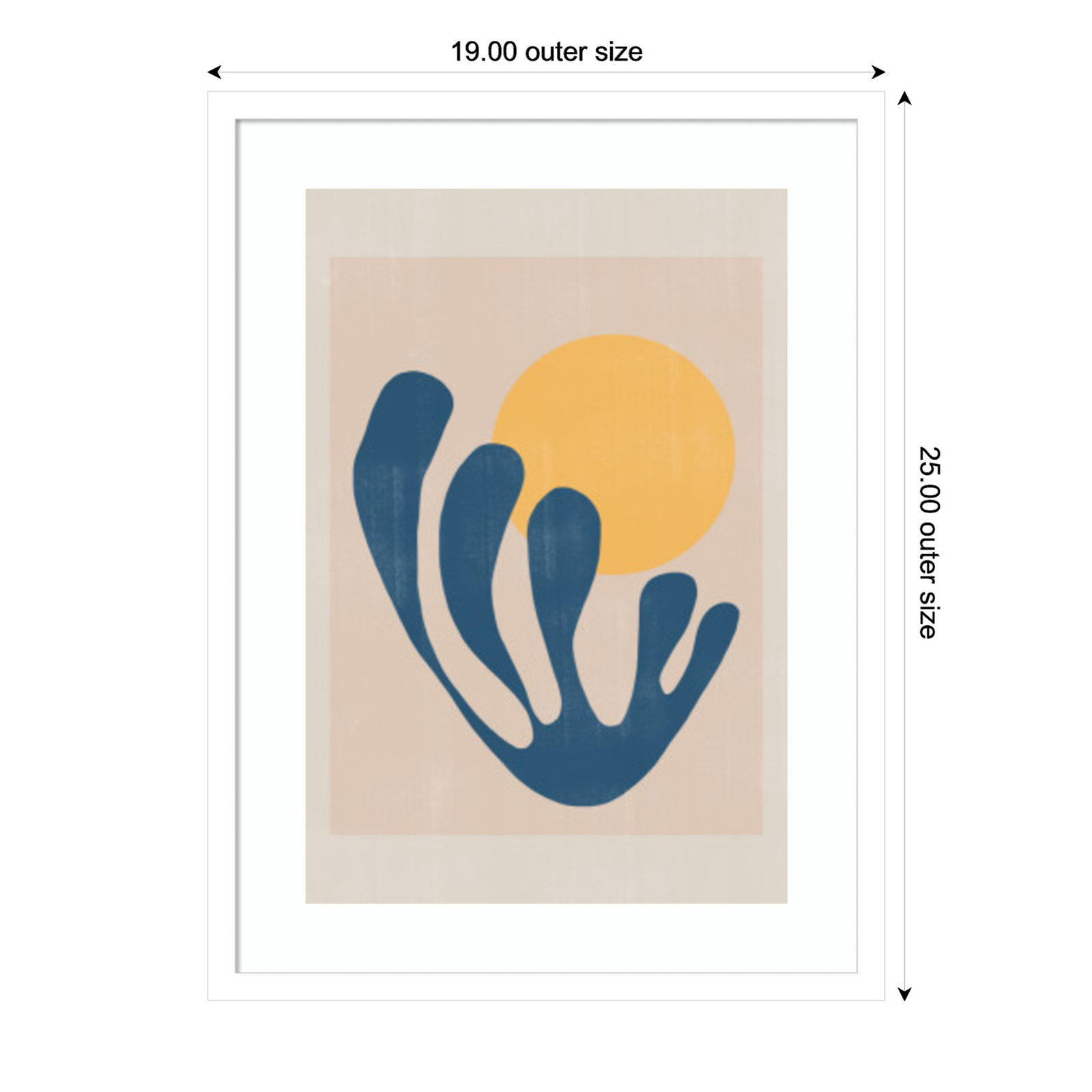 Giese "Modern Plant No. 1" Print, White, 25" H x 19" W