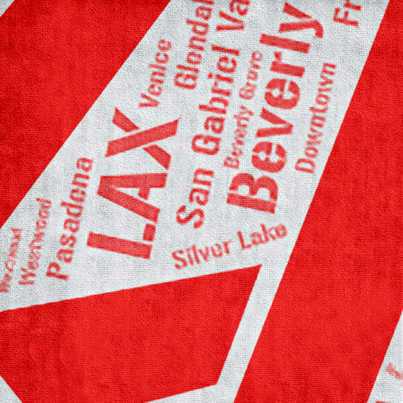 Bath Towel, Red, Poly/Cotton, Los Angeles