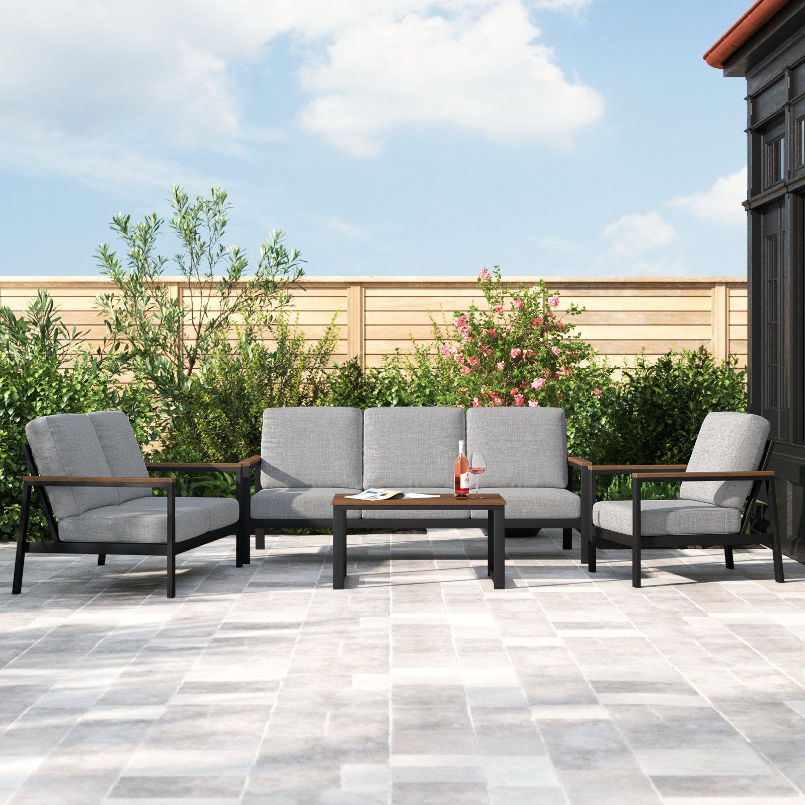 Townsend 6-Person Patio Seating Group, Canvas Granite Sunbrella® Canvas