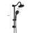 6 Inch Rain Shower Head And Handheld , Matte Black, 2.5 Gpm, Adjustable Water Flow, Corrosion , Elegant Design Black Finish, Slide Bar, Superior Look-120951961