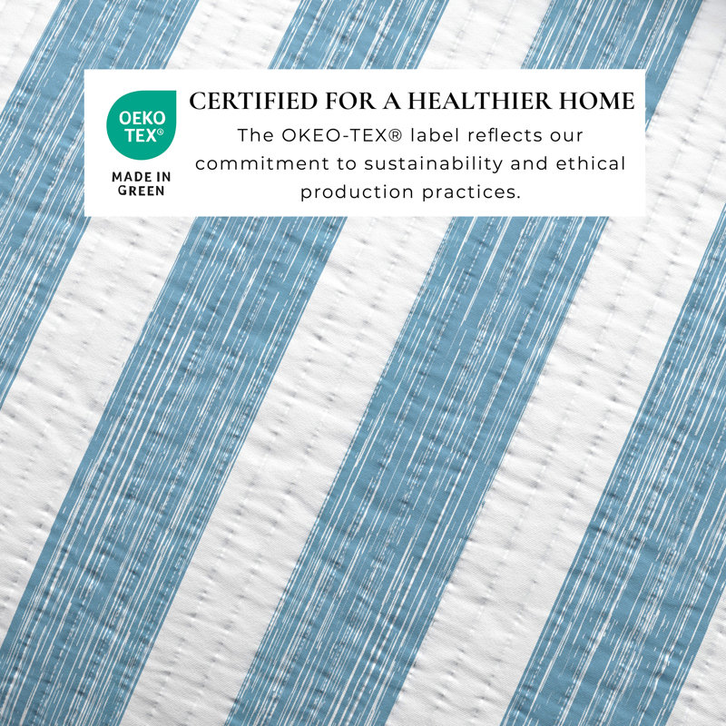 FreshFolds Coastal Striped Reversible Quilt Set with Shams