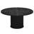 47.24" Modern Fluted Black Round Dining Table With Metal Base For 4-6 People
