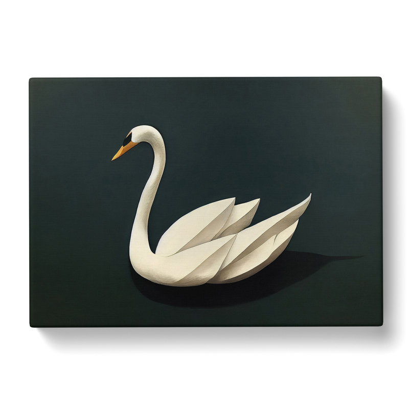 Intense Swan - Wrapped Canvas, 35cm H x 50cm W x 3cm D