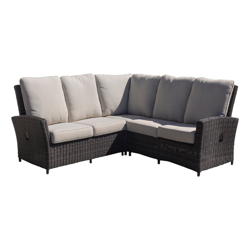 31'' Wide Wicker Patio Sectional with Cushions
