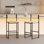 Set Of 2 Woven Bar Stools With Backrest Paper Rope Weave Dining Chairs For Kitchen Island