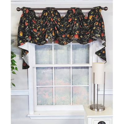 Cotton Blend Floral Swag Window Valance