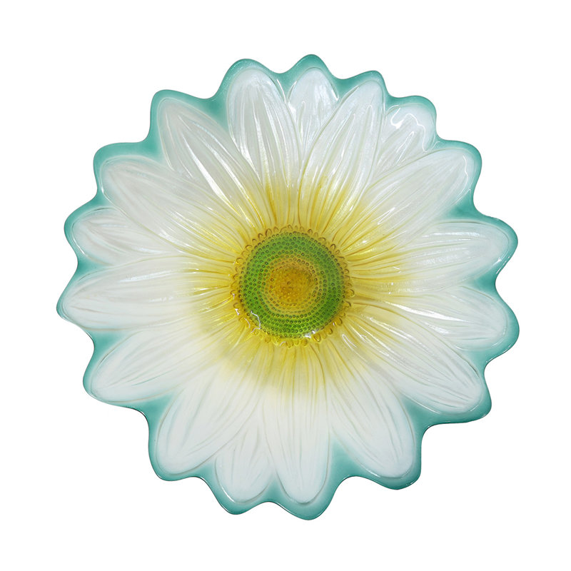 Glass Daisy Bird Bath