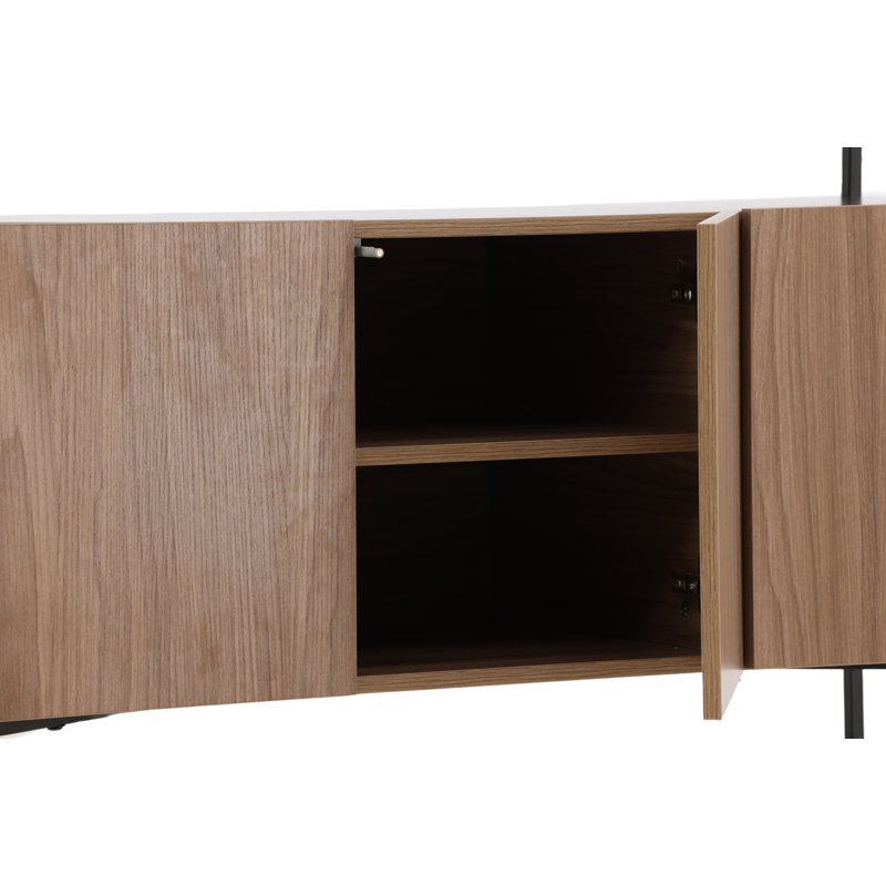 Lakila Poplar 3 - Door Rectangle Accent Cabinet, Black/Brown