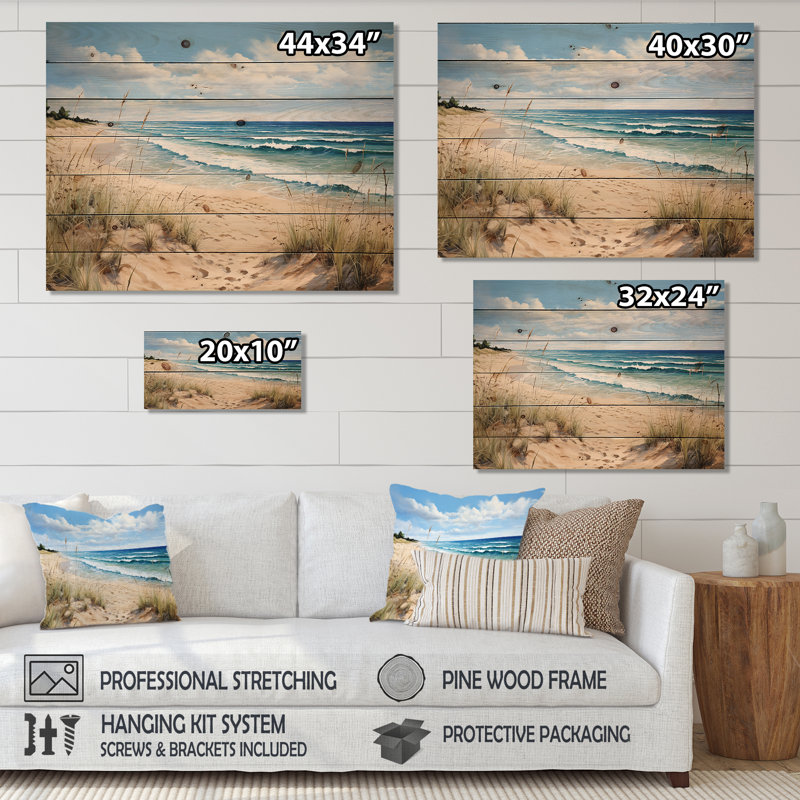 French Frenchy Coastal Serenity II sur impression sur bois, H 24 po x l 32 po x P 0,78 po