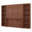 Grand lit escamotable avec bureau et tablettes de rangement, armoire escamotable en bois avec bibliothèque, lit escamotable vertical-726952398