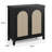 Rattan Buffet Cabinet with Storage, Sideboard with Synthetic Rattan-Accent Doors, Adjustable Shelves, Storage Cabinet for Living Room Dining Room Hallway