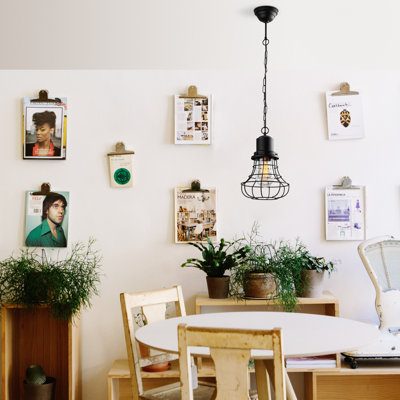 Lustre noir élégant, 100% métal, 8,7 x 43,3 x 8,7 pouces | Douille E27, 40 W maximum | IP44 imperméable, parfait pour la salle à manger ou l'espace de vie | Luminaire élégant et durable, design moderne
