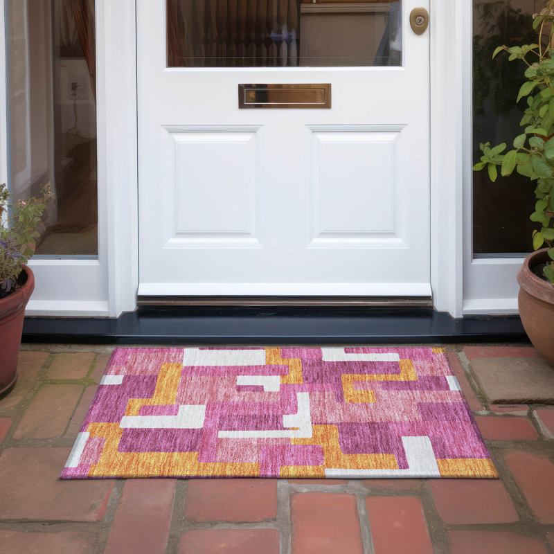  Tapis intérieur / extérieur antidérapant Chayden, Rectangle 1 pi 8 po x 2 pi 6 po