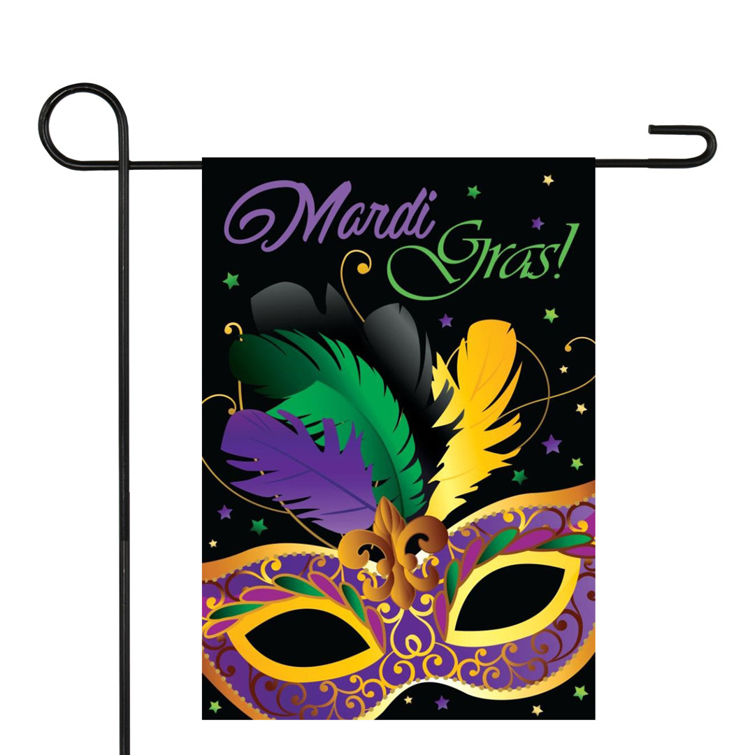 Mardi Gras Mask Outdoor Garden Flag 18" x 12.5" Northlight Seasonal