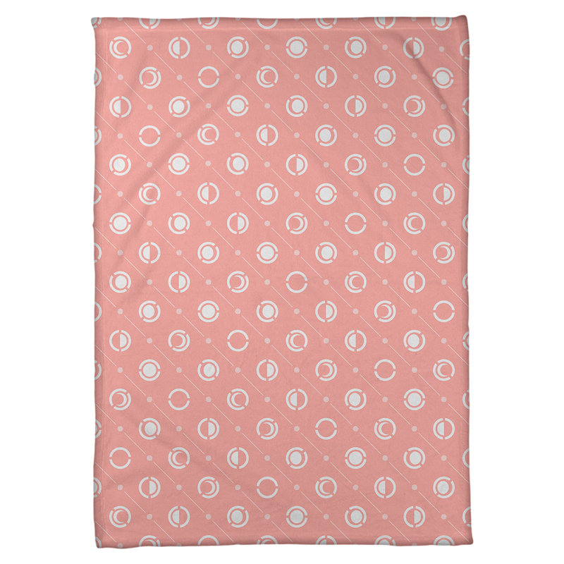 Couverture polaire moon phases, l 50 po x L 60 po, Rouge / Blanc
