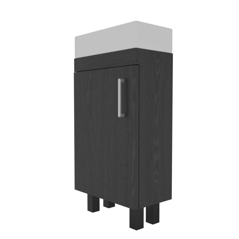 Meuble-lavabo compact compact avec évier en céramique, armoire de 16 po pour petits espaces