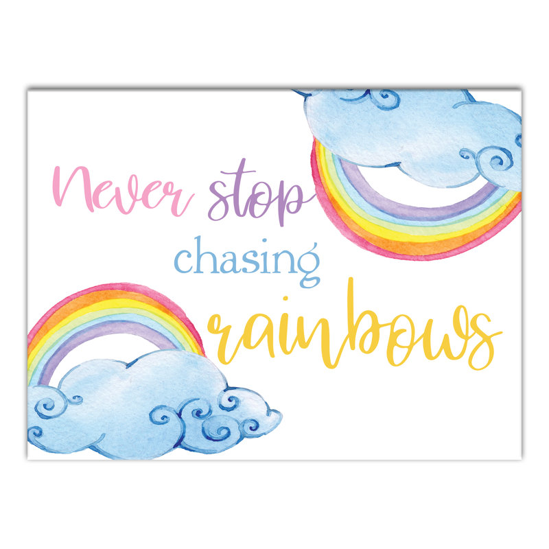 « never stop », art sur toile rainbows water Mabie, H 24 po x l 18 po x P 1,25 po