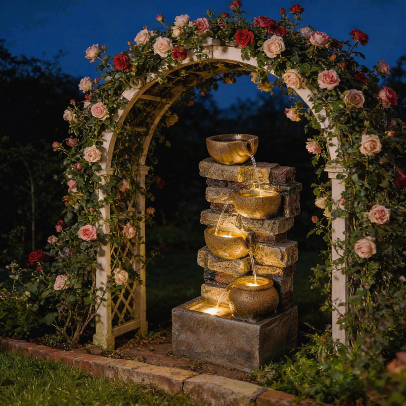 Garden Cascading Waterfall,Outdoor Fountain
