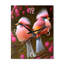 Horloge murale oiseaux cardinaux roses sur une branche I-99637388