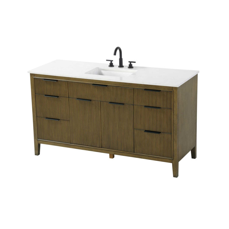 Meuble-lavabo simple 60 po en chêne noisette, Noisette chêne, 60"