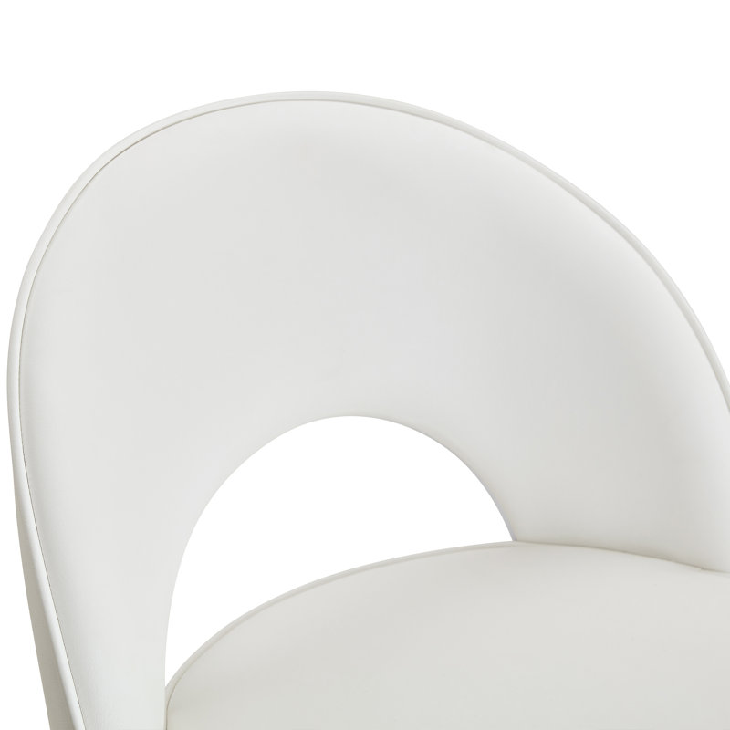 Tabouret de comptoir pivotant avec dossier bas et repose-pieds en métal 25 po AriaHome, Blanc, 4