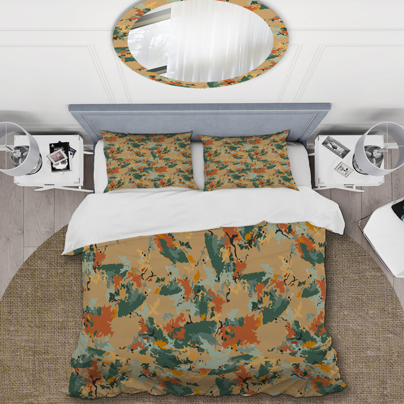 Multicolore camouflage urbain - ensemble de housse de couette abstrait - microfibre de polyester