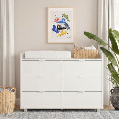 Lamello 6-Drawer Changing Table Dresser With Change Pad