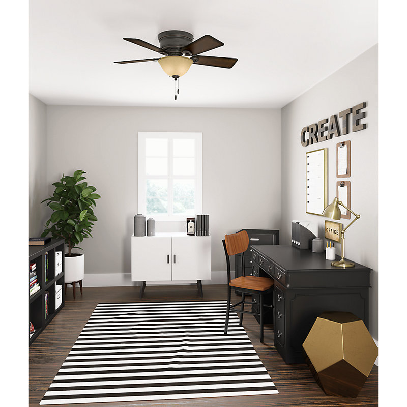 Conroy Onyx Bengal 42" Low Profile Ceiling Fan with Mahogany Blades and LED Light