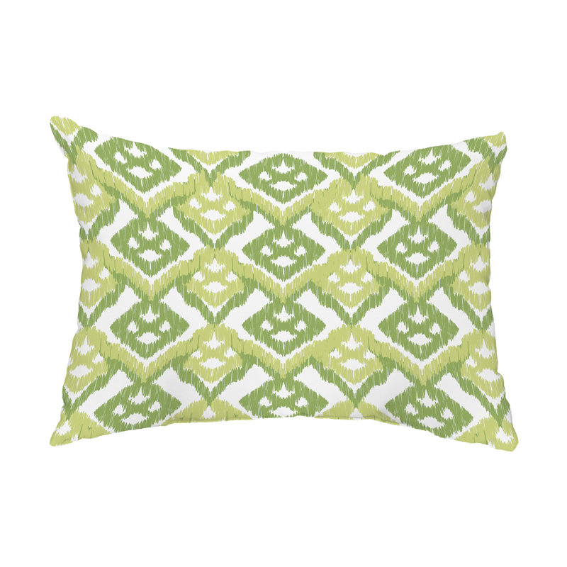 Green Ikat 14" x 20" Outdoor Decorative Throw Pillow
