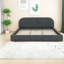 Spacieux lits modernes très grand format, panneau de fibres à densité moyenne revêtu de tissu d'ameublement avec tête de lit courbée pour la maison