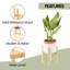 Support à plante d'intérieur en bois 11,9 po x 12,5 po, support à plante de sol en bois, support à plante naturelle, assemblage requis (à l'exception des plantes en pot)-1988447749-1988447750