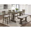 Chaise de salle à manger à hauteur de comptoir 2 pièces en chêne brun et gris, style campagnard rustique, hauteur standard, siège rembourré, mobilier en bois