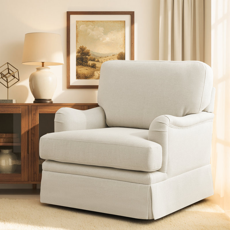 Fauteuil d'appoint pivotant avec coussin amovible Muro Modern, Beige