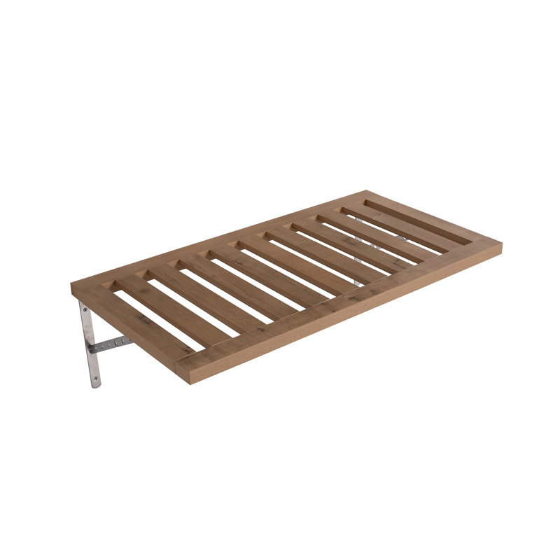 Étagère murale de salle de bain 35 po en bois avec support de fixation