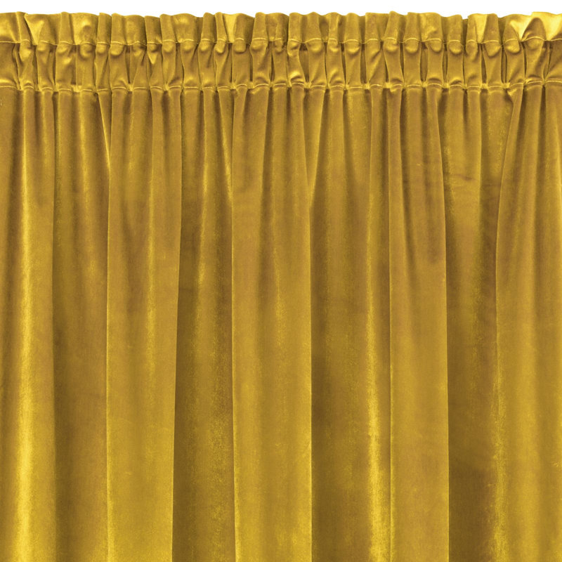 Emre Blackout Curtains Single Panel, Mustard, Width 140 x Drop 270 cm