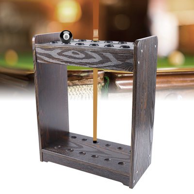 2-Hole Floor Standing Pool Cue Rack Freestanding Billiard Cue Holder for Game Room