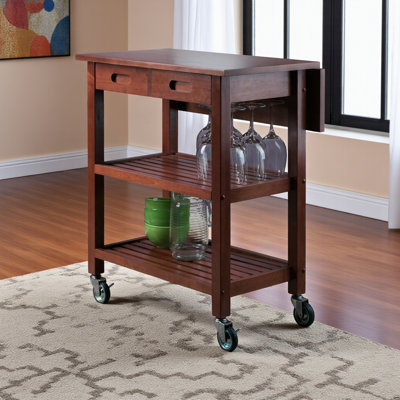Caleb Wood Kitchen Cart by Lark Manor