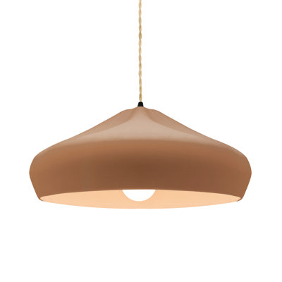 Radiance - Crease 1-Light Pendant - Adobe - Matte Black - 15.25"W x 6.5"H - Dedicated LED - Beige Twist Cord