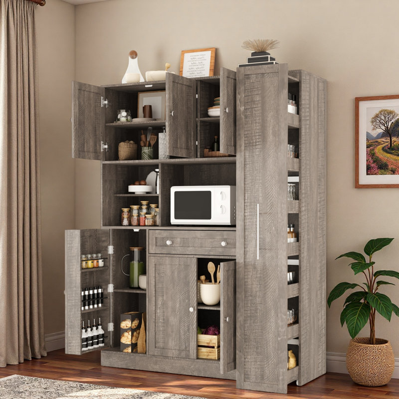 Armoire de cuisine avec huche, Brun
