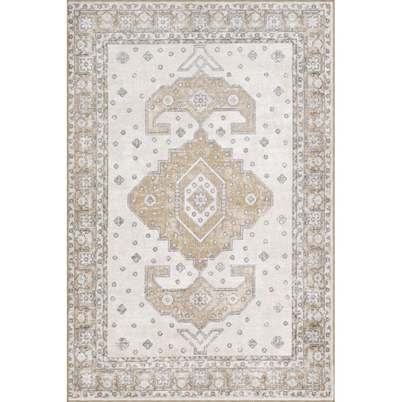 Tapis crème lavable à la machine à motif géométrique crème, Tapis de couloir 2 pi 6 po x 9 pi 10 po inclus