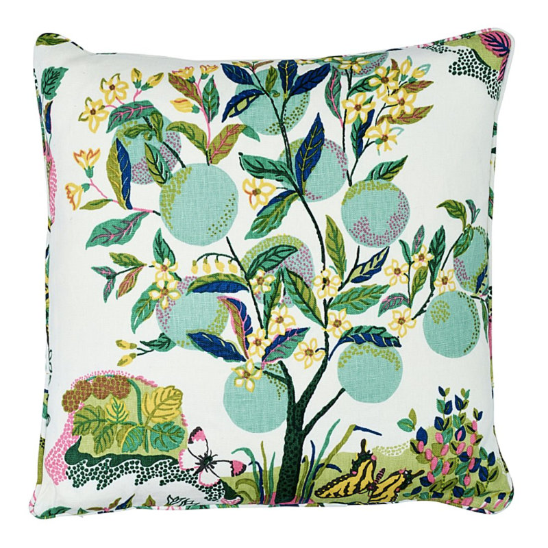 Coussin de jardin d'agrumes, H 22 po x l 22 po, Chaux