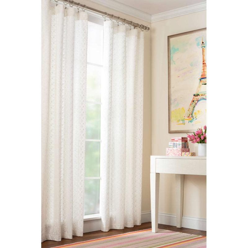 Eyelet Semi Sheer Curtain, 42"W x 96"L