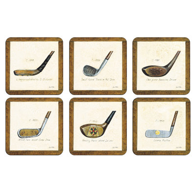 Pimpernel a History of Golf Coasters S/6 4"X 4"